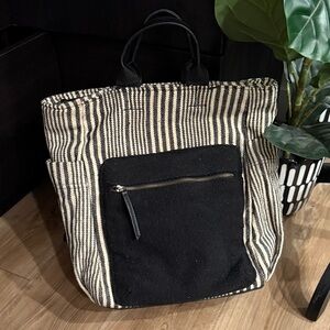 Universal Thread Black and White Striped Backpack
